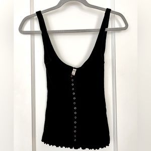 Free People Ribbed Button Tank Top - Size XS
